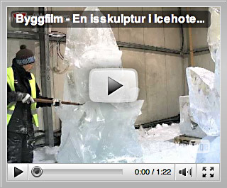 En isskulptur skapas i ICEHOTEL